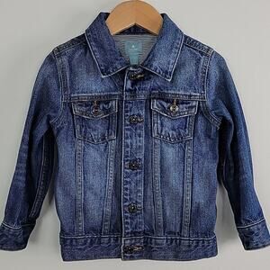 Baby Gap Blue Distressed Denim Jean Button-Up Jacket Size 4 FLAWED
